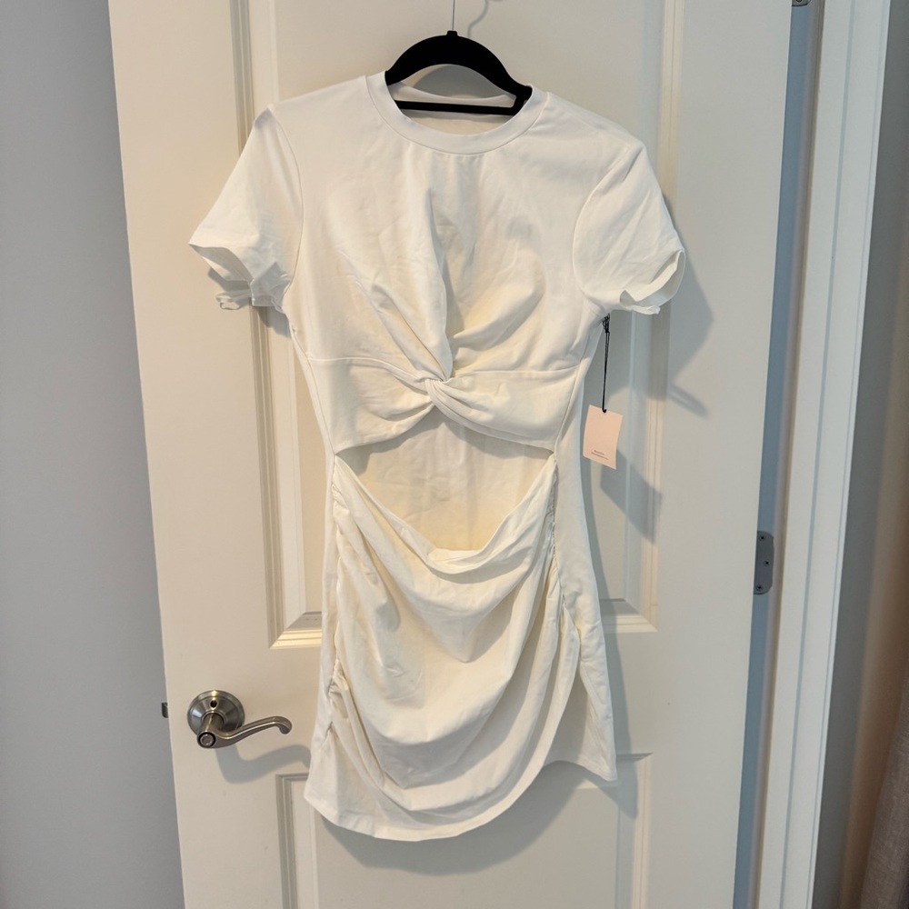 NWT Superdown White Maureen Jersey Mini Dress - Size L - Picture 5 of 10